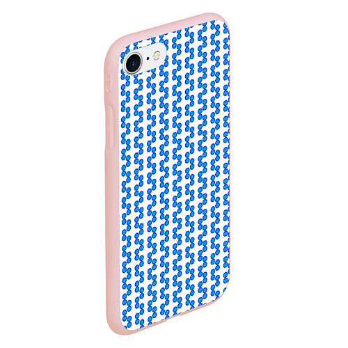 Чехол iPhone 7/8 матовый Синие кружки патерн / 3D-Светло-розовый – фото 2