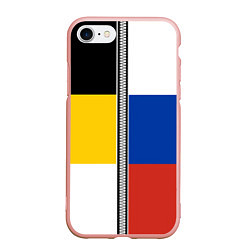 Чехол iPhone 7/8 матовый Россия - патриот, цвет: 3D-светло-розовый