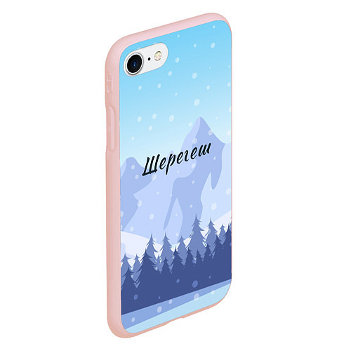 Чехол iPhone 7/8 матовый Шерегеш горы пейзаж / 3D-Светло-розовый – фото 2