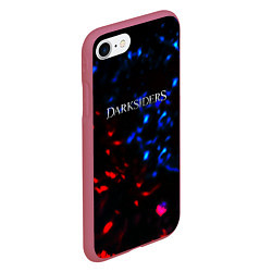 Чехол iPhone 7/8 матовый Darksiders space logo, цвет: 3D-малиновый — фото 2