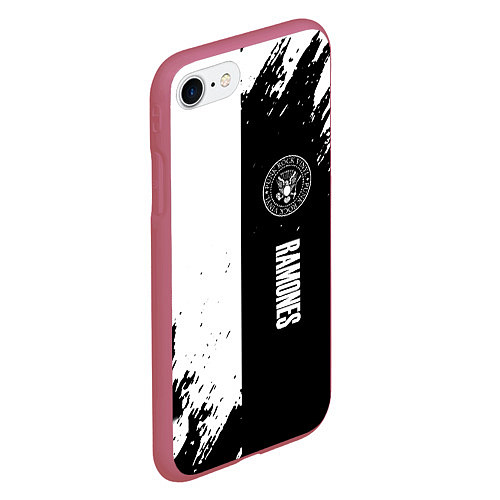Чехол iPhone 7/8 матовый Ramones краски абстракция / 3D-Малиновый – фото 2