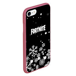 Чехол iPhone 7/8 матовый Fortnite новый год паттерн, цвет: 3D-малиновый — фото 2