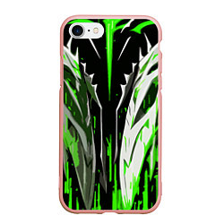 Чехол iPhone 7/8 матовый Металл и зелёные линии