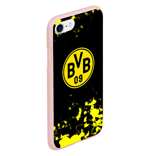 Чехол iPhone 7/8 матовый Borussia краски жёлтые / 3D-Светло-розовый – фото 2