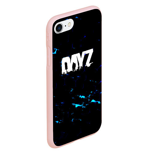 Чехол iPhone 7/8 матовый Dayz текстура краски голубые / 3D-Светло-розовый – фото 2
