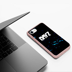 Чехол iPhone 7/8 матовый Dayz текстура краски голубые, цвет: 3D-светло-розовый — фото 2
