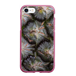 Чехол iPhone 7/8 матовый Поверхность ананаса, цвет: 3D-малиновый