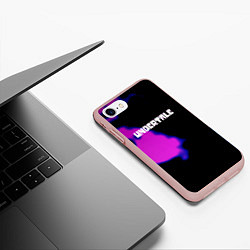 Чехол iPhone 7/8 матовый Undertale neon splash, цвет: 3D-светло-розовый — фото 2