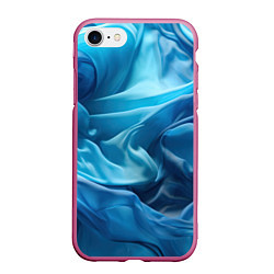 Чехол iPhone 7/8 матовый Синие волны из материи абстракция
