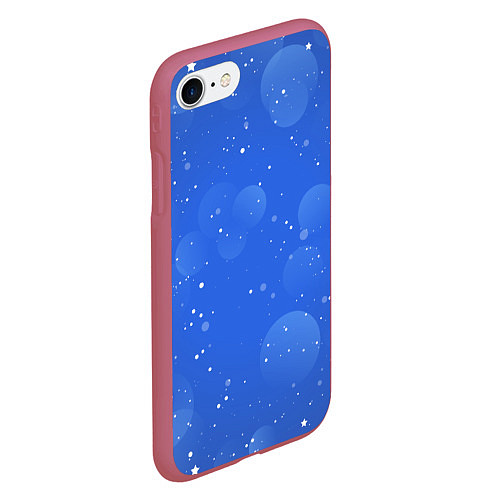 Чехол iPhone 7/8 матовый Снежный паттерн / 3D-Малиновый – фото 2