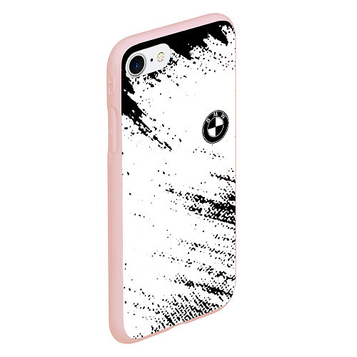 Чехол iPhone 7/8 матовый BMW краски текстура брызги / 3D-Светло-розовый – фото 2