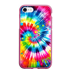 Чехол iPhone 7/8 матовый Узор красками, цвет: 3D-малиновый