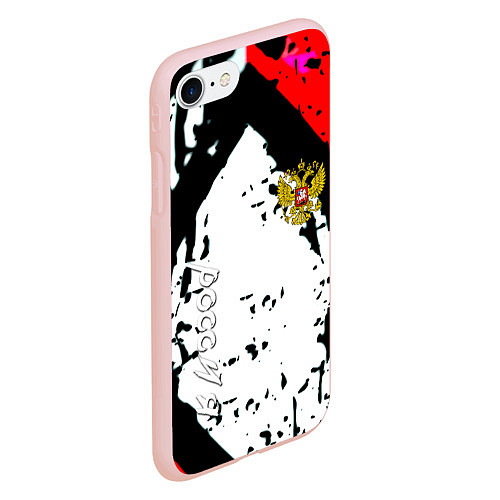 Чехол iPhone 7/8 матовый Россия краски текстура / 3D-Светло-розовый – фото 2
