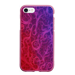 Чехол iPhone 7/8 матовый Вихревые узоры на градиенте, цвет: 3D-малиновый