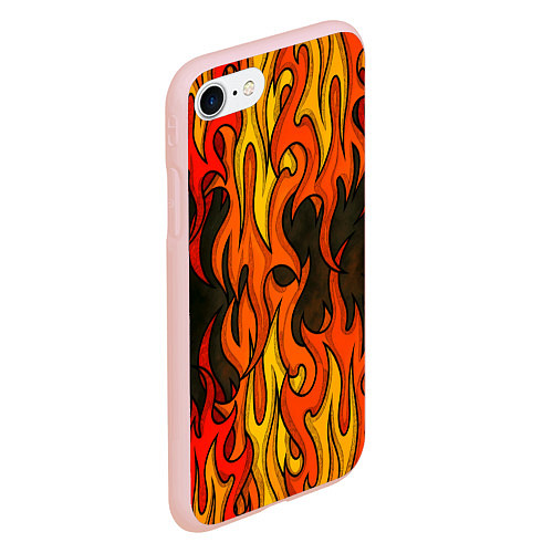 Чехол iPhone 7/8 матовый Языки пламени арт / 3D-Светло-розовый – фото 2