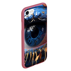 Чехол iPhone 7/8 матовый Глаз с золотом, цвет: 3D-малиновый — фото 2