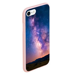 Чехол iPhone 7/8 матовый Млечный путь ночью, цвет: 3D-светло-розовый — фото 2