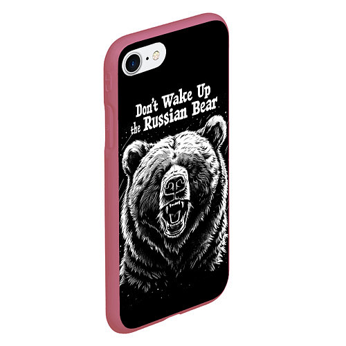 Чехол iPhone 7/8 матовый Dont wake up the russian bear / 3D-Малиновый – фото 2
