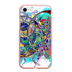 Чехол iPhone 7/8 матовый Сплетенные круги Инь Ян, цвет: 3D-светло-розовый