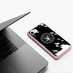 Чехол iPhone 7/8 матовый Ramones краски, цвет: 3D-светло-розовый — фото 2