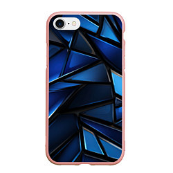 Чехол iPhone 7/8 матовый Синие объемные геометрические объекты