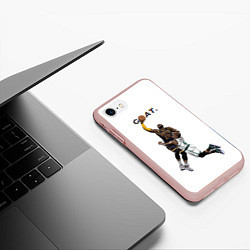 Чехол iPhone 7/8 матовый Goat 23 - LeBron James, цвет: 3D-светло-розовый — фото 2