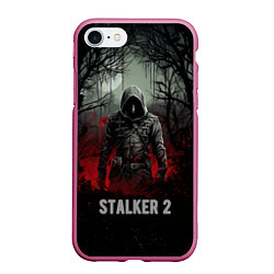 Чехол iPhone 7/8 матовый Stalker 2 dark mode, цвет: 3D-малиновый