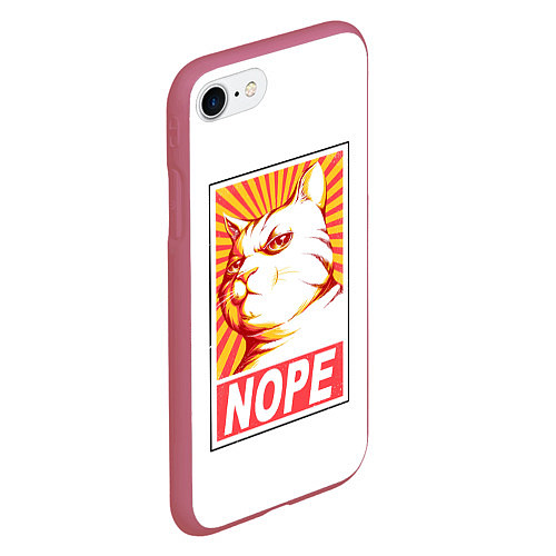 Чехол iPhone 7/8 матовый Nope - cat / 3D-Малиновый – фото 2