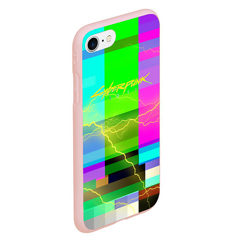 Чехол iPhone 7/8 матовый Syberpunk молнии экран / 3D-Светло-розовый – фото 2