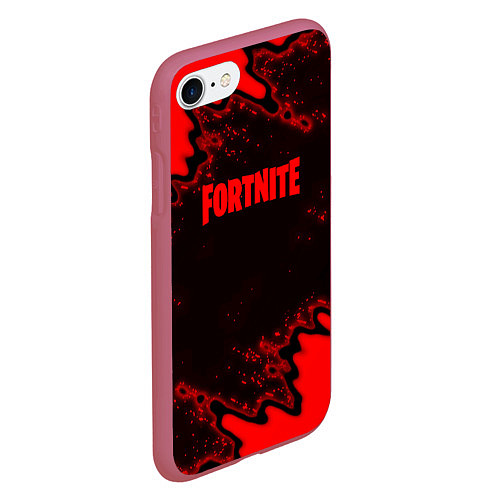 Чехол iPhone 7/8 матовый Fortnite game colors red / 3D-Малиновый – фото 2