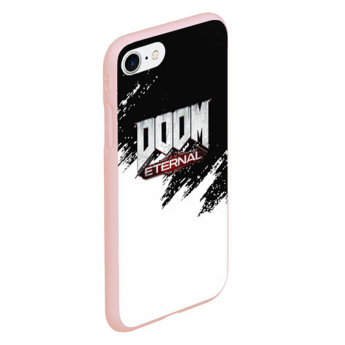 Чехол iPhone 7/8 матовый Doom eternal белые краски / 3D-Светло-розовый – фото 2