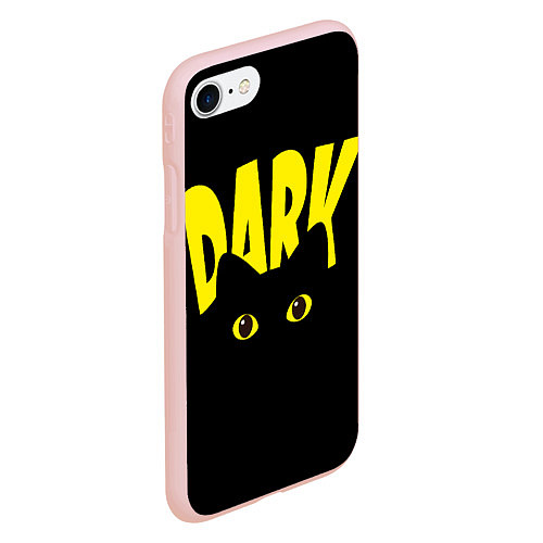 Чехол iPhone 7/8 матовый Dark cat eyes - черный кот / 3D-Светло-розовый – фото 2