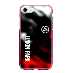 Чехол iPhone 7/8 матовый Linkin park flame, цвет: 3D-малиновый