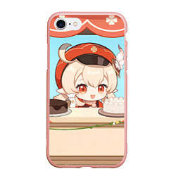 Чехол iPhone 7/8 матовый Genshin Impact Кли cute chibi, цвет: 3D-светло-розовый