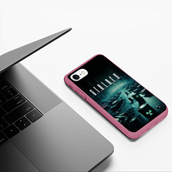 Чехол iPhone 7/8 матовый S T A L K E R - City, цвет: 3D-малиновый — фото 2