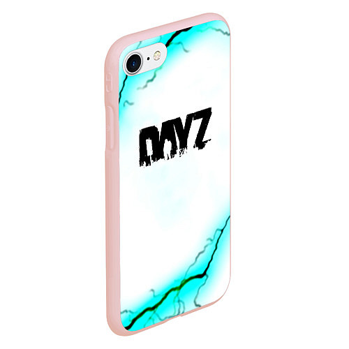 Чехол iPhone 7/8 матовый Dayz текстура молнии / 3D-Светло-розовый – фото 2