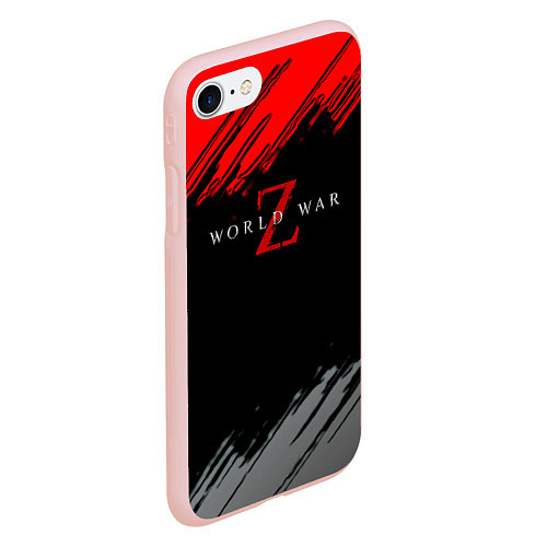 Чехол iPhone 7/8 матовый World war z краски текстура / 3D-Светло-розовый – фото 2