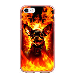 Чехол iPhone 7/8 матовый Адский Пёс, цвет: 3D-светло-розовый