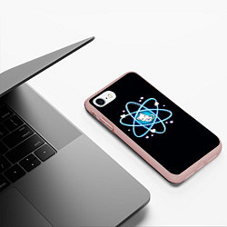Чехол iPhone 7/8 матовый Котик в атоме, цвет: 3D-светло-розовый — фото 2