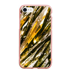 Чехол iPhone 7/8 матовый Драгоценные кристаллы жёлтые