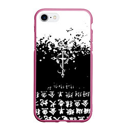 Чехол iPhone 7/8 матовый Fullmetal Alchemist текстура иероглифы