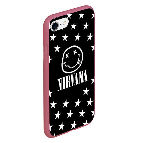 Чехол iPhone 7/8 матовый Nirvana stars steel / 3D-Малиновый – фото 2