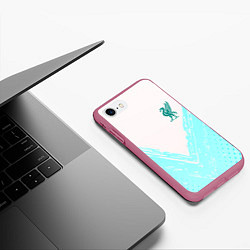 Чехол iPhone 7/8 матовый Liverpool logo texture fc, цвет: 3D-малиновый — фото 2