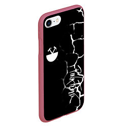 Чехол iPhone 7/8 матовый Pink floyd текстура рок, цвет: 3D-малиновый — фото 2