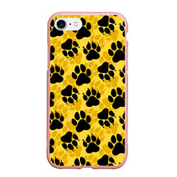 Чехол iPhone 7/8 матовый Dogs paws, цвет: 3D-светло-розовый