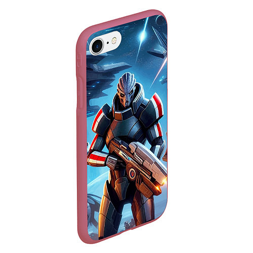 Чехол iPhone 7/8 матовый Mass Effect - ai art / 3D-Малиновый – фото 2