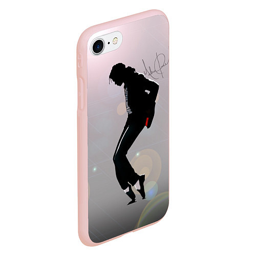 Чехол iPhone 7/8 матовый Майкл Джексон под прожекторами - с автографом / 3D-Светло-розовый – фото 2