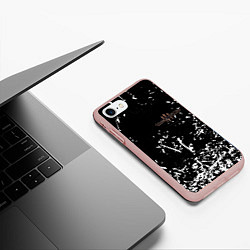 Чехол iPhone 7/8 матовый Three days grace краски, цвет: 3D-светло-розовый — фото 2