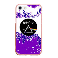 Чехол iPhone 7/8 матовый Pink floyd violet splash, цвет: 3D-светло-розовый