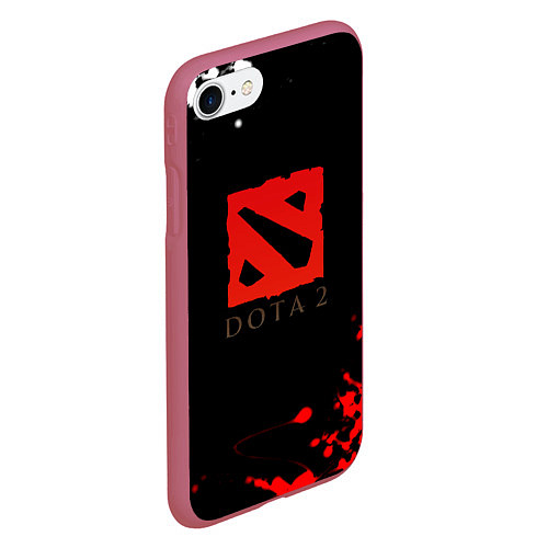 Чехол iPhone 7/8 матовый Dota 2 краски текстура / 3D-Малиновый – фото 2